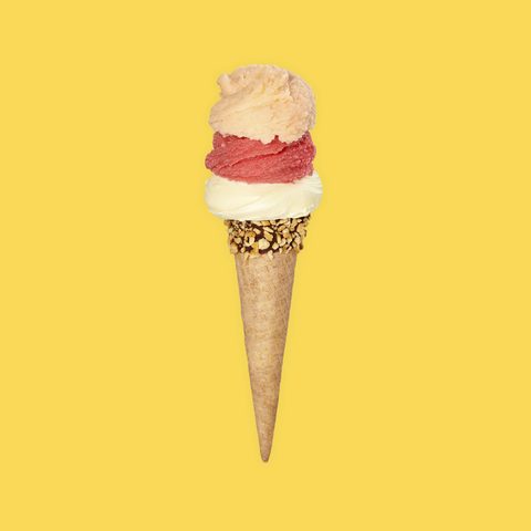 A three-flavour gelato cone