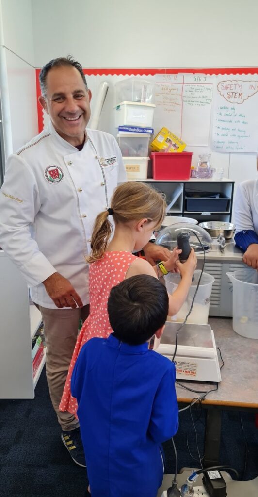 Children making gelato in a hands-on workshop