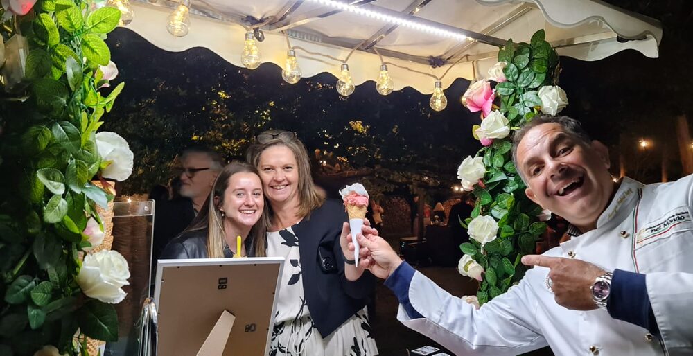 The cart at a private garden party