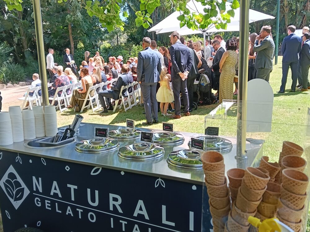 The cart at a wedding reception